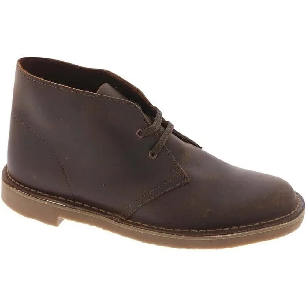 Clarks Bushacre 3 Dark Brown Leather Chukka Ankle Boots Lace Up NEW 7‎ W